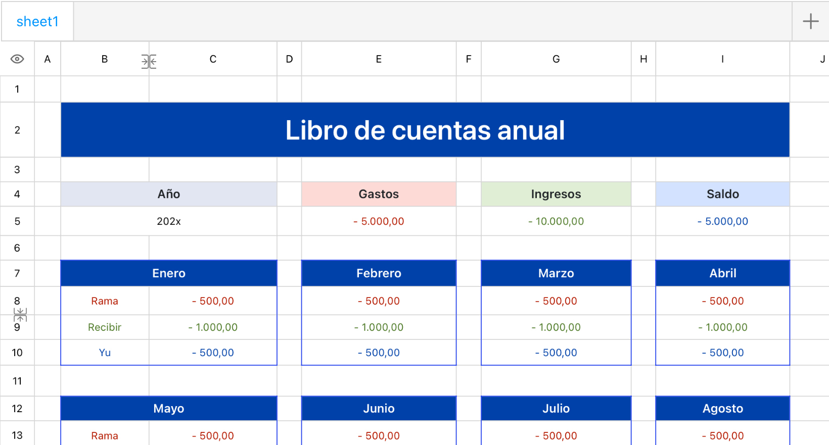 Libro de cuentas anual